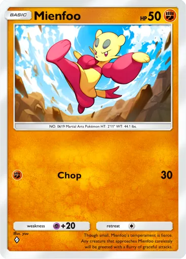 Mienfoo (b1a-043) card in Pokémon TCG Pocket
