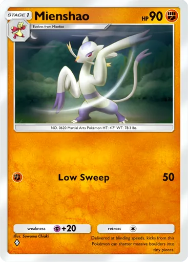 Mienshao (b1a-044) card in Pokémon TCG Pocket