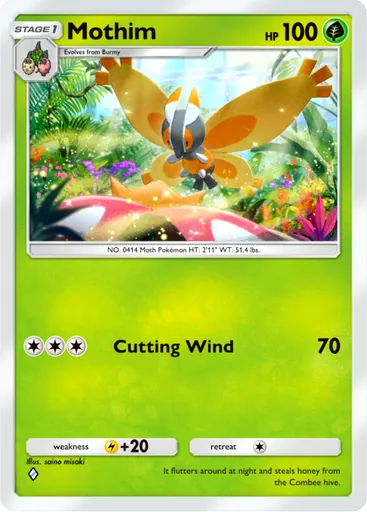 Mothim (b1a-010) card in Pokémon TCG Pocket
