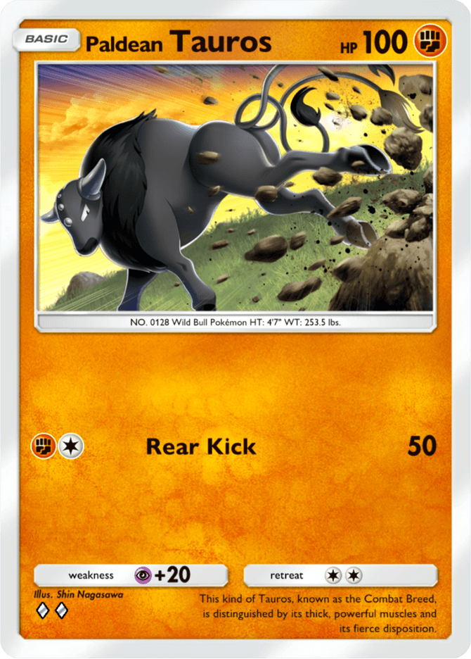 Paldean Tauros (b2a-058) card in Pokémon TCG Pocket