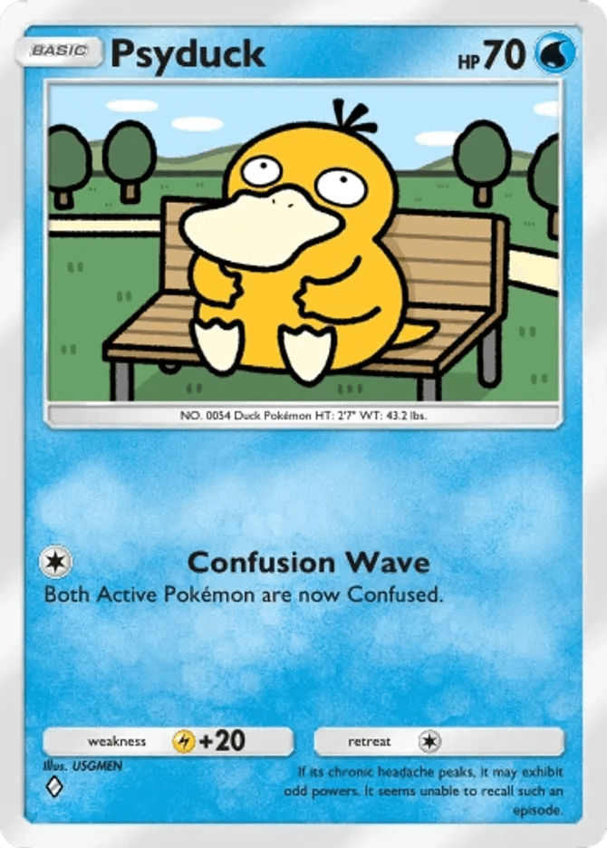 psyduck pokemon cards 151 PokeArtica AI Artwork Custom Card Pokémon Hit Points70 HP Form Every Unique Psyduck Pokemon Card