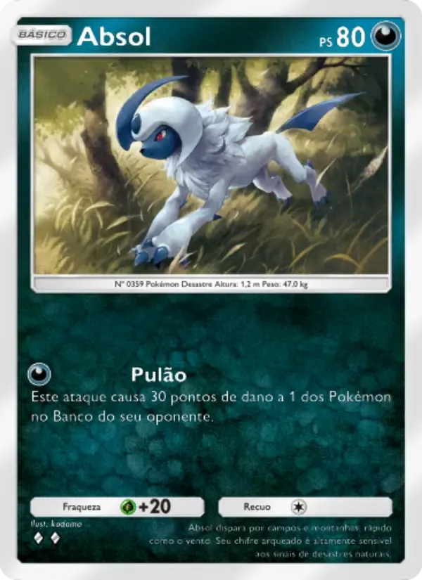 Absol card in Portuguese