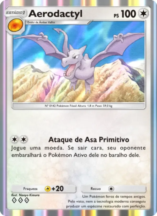 Aerodactyl card in Portuguese