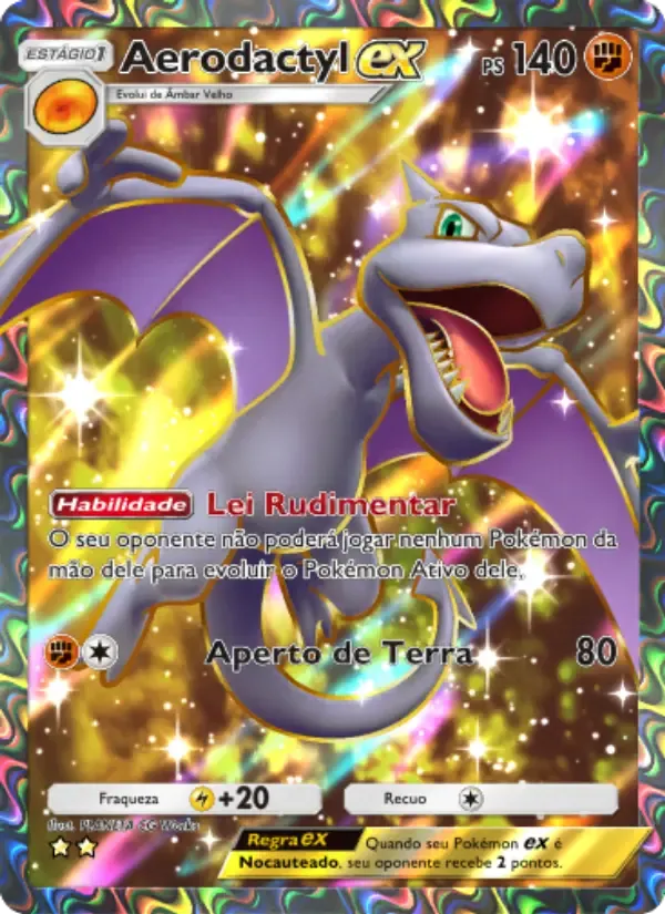 Aerodactyl ex card in Portuguese