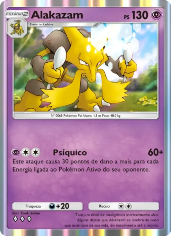 Alakazam card in Portuguese