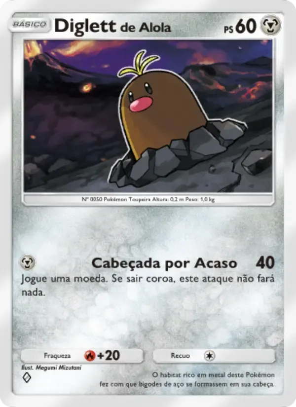 Alolan Diglett card in Portuguese