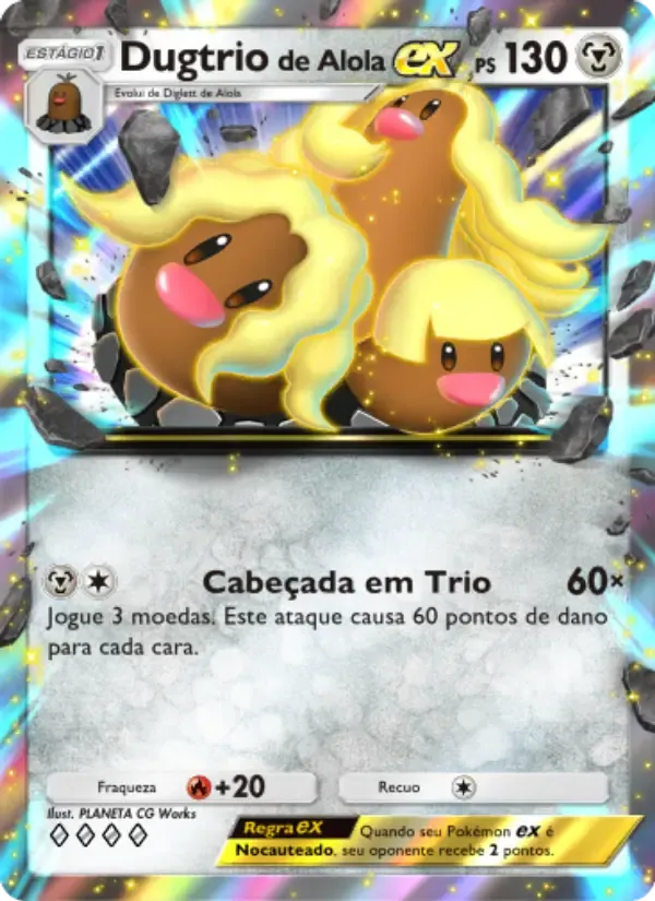 Carta di Alolan Dugtrio ex in Portoghese