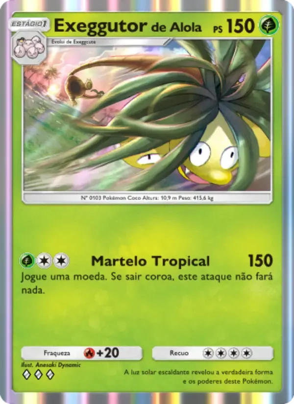 Alolan Exeggutor card in Portuguese