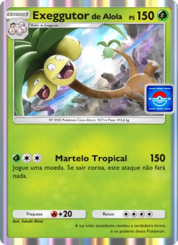 Alolan Exeggutor card in Portuguese