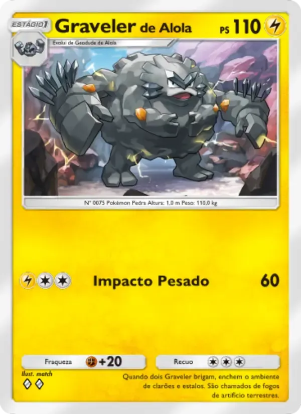 Alolan Graveler card in Portuguese