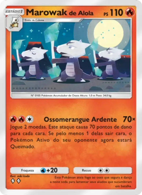 Alolan Marowak card in Portuguese