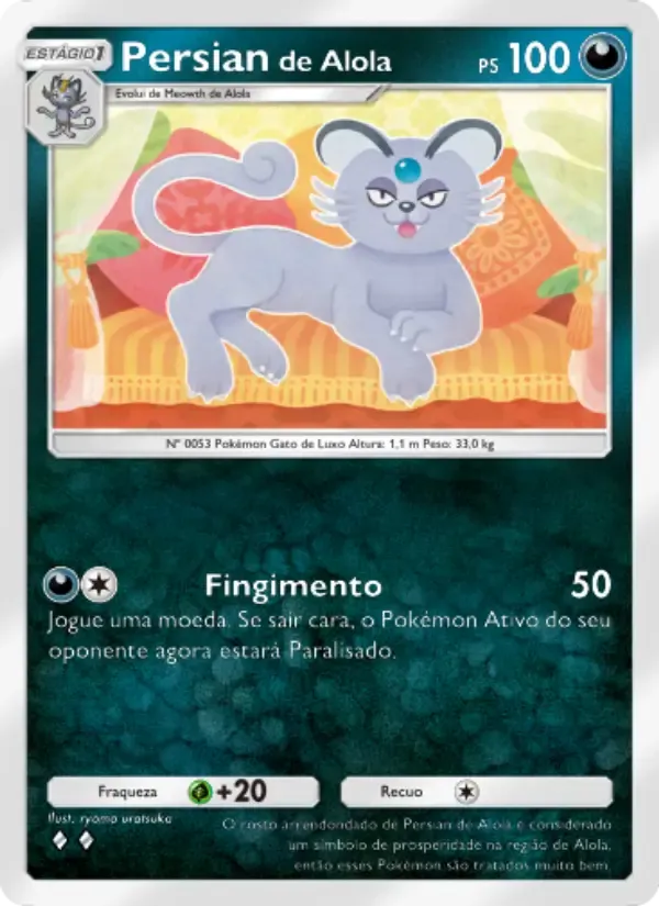 Alolan Persian card in Portuguese
