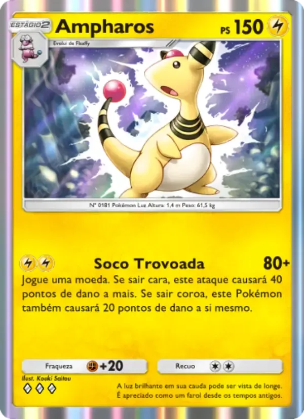 Ampharos card in Portuguese