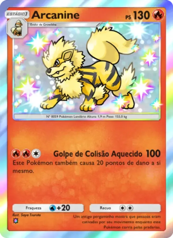 Arcanine card in Portuguese