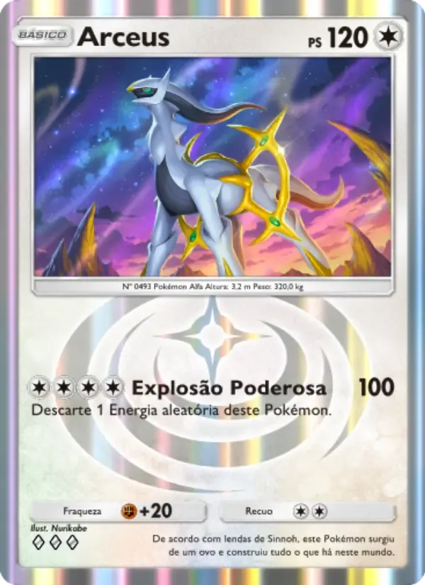 Arceus card in Portuguese