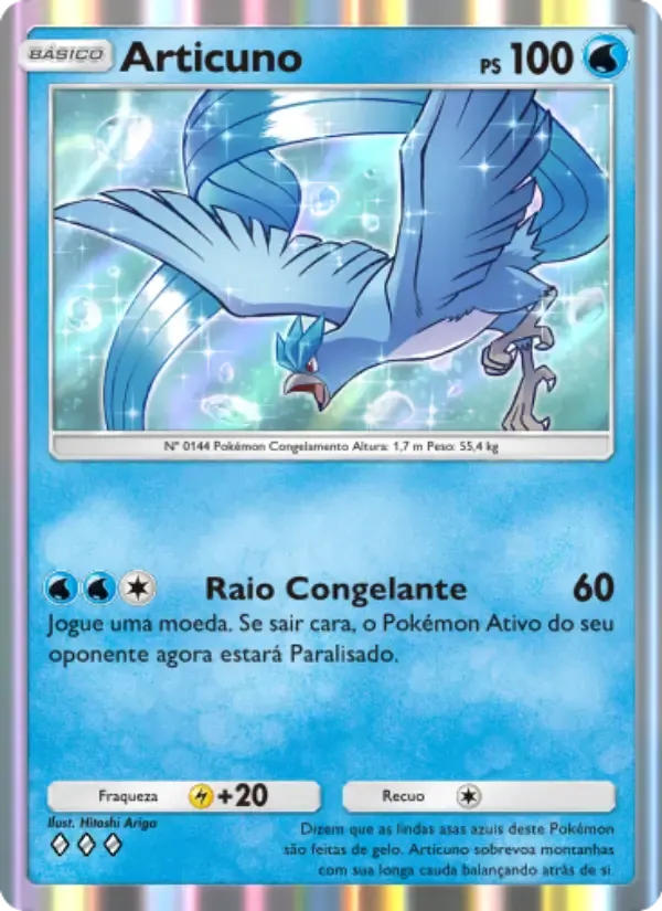 Articuno card in Portuguese