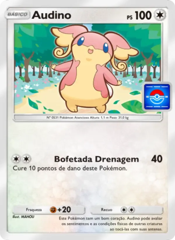 Audino card in Portuguese