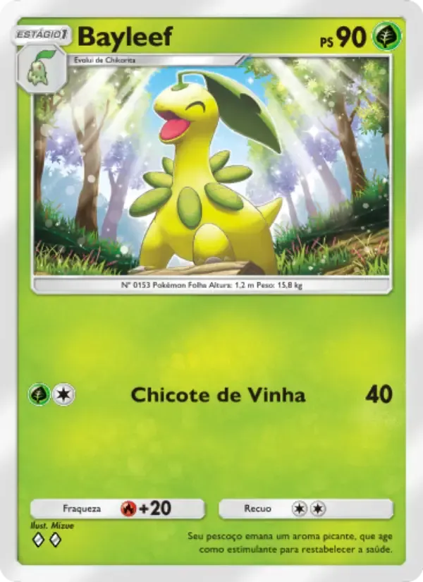 Bayleef card in Portuguese