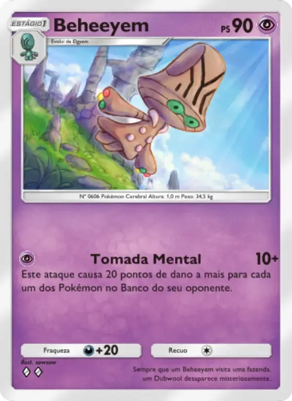 Beheeyem card in Portuguese