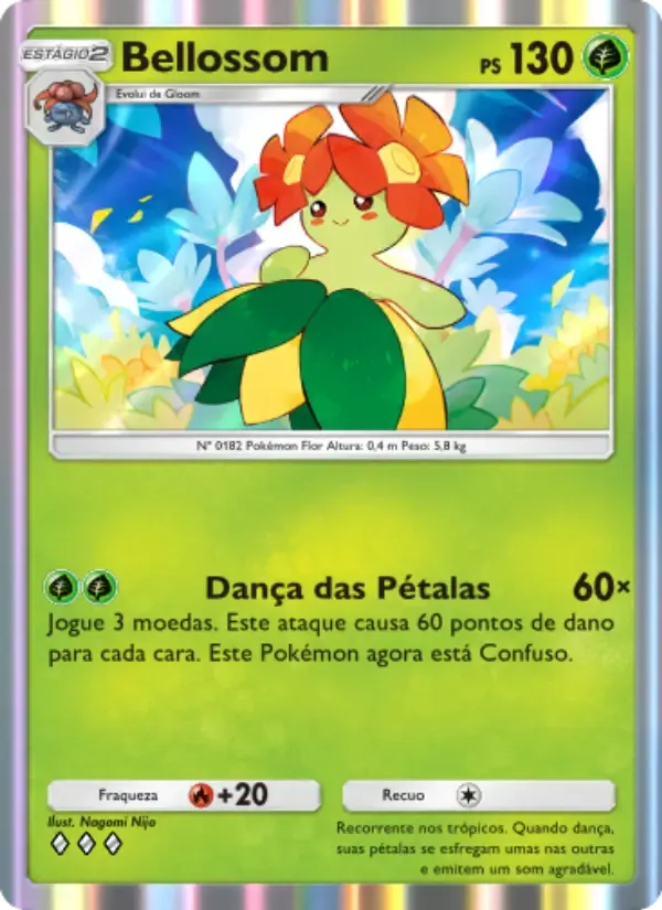 Bellossom card in Portuguese