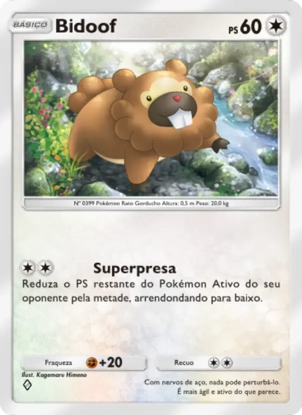 Bidoof card in Portuguese