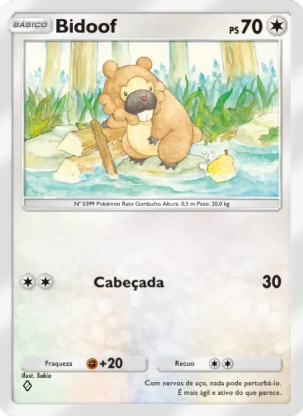 Bidoof card in Portuguese