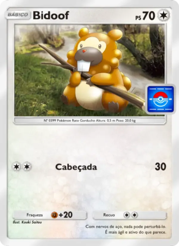 Bidoof card in Portuguese