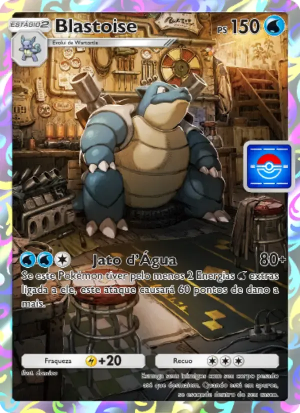Blastoise card in Portuguese