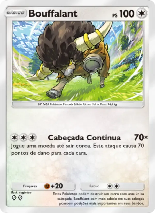 Bouffalant card in Portuguese