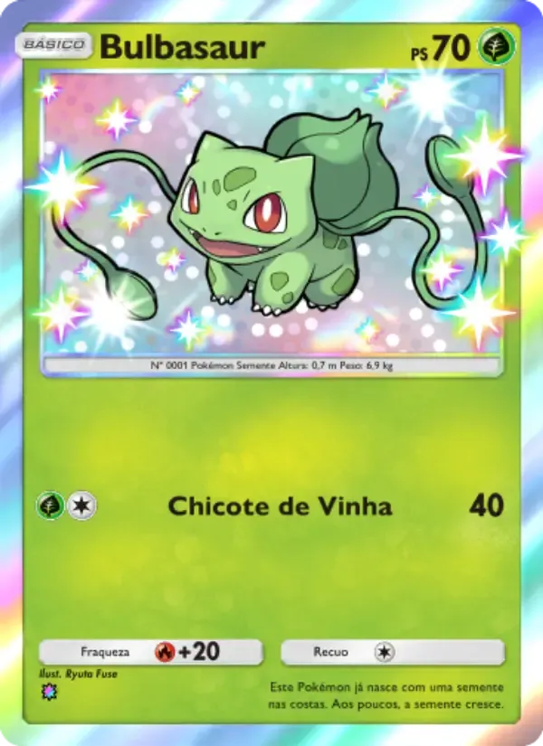 Bulbasaur card in Portuguese