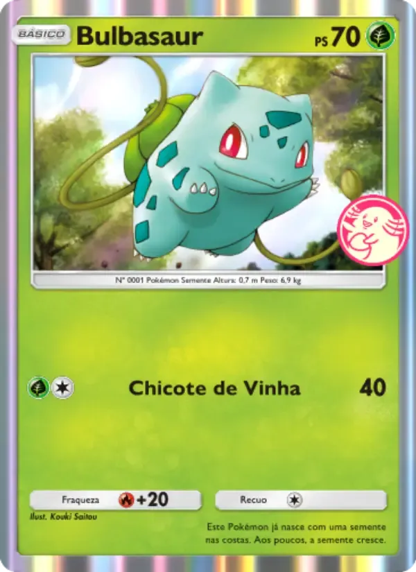 Bulbasaur card in Portuguese