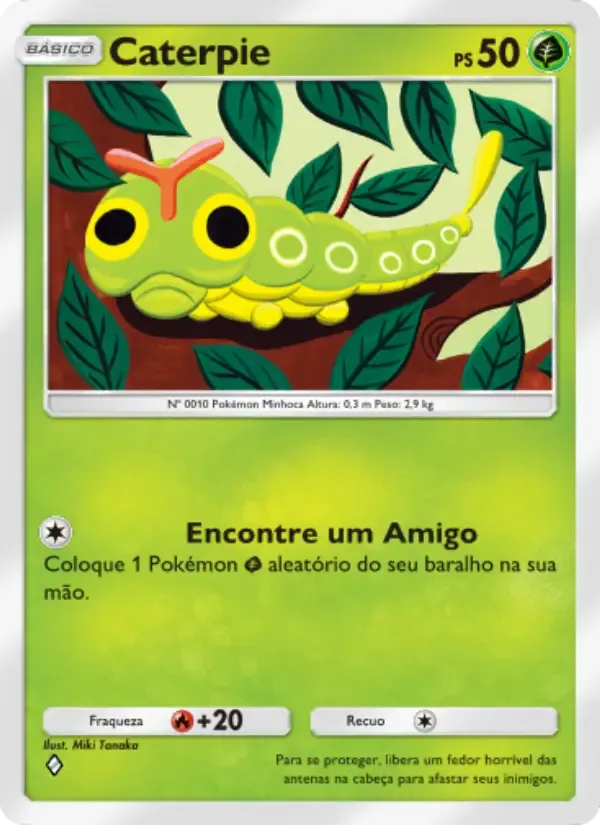 Caterpie card in Portuguese