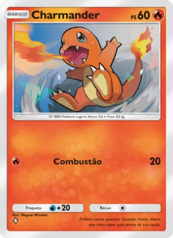 Charmander card in Portuguese