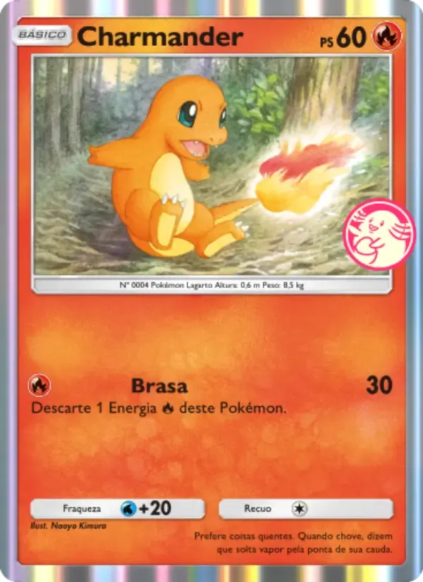 Charmander card in Portuguese