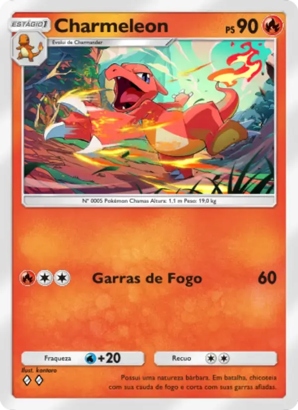 Charmeleon card in Portuguese