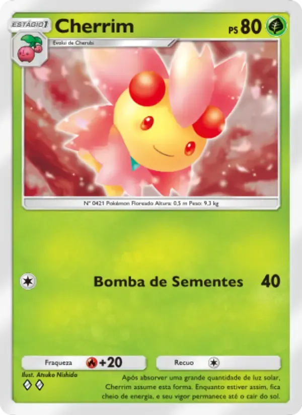 Cherrim card in Portuguese