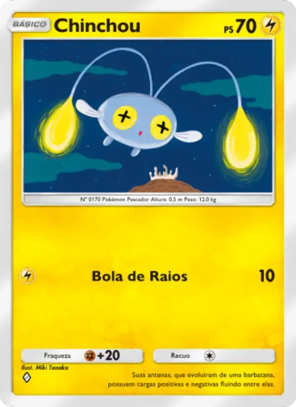 Chinchou card in Portuguese