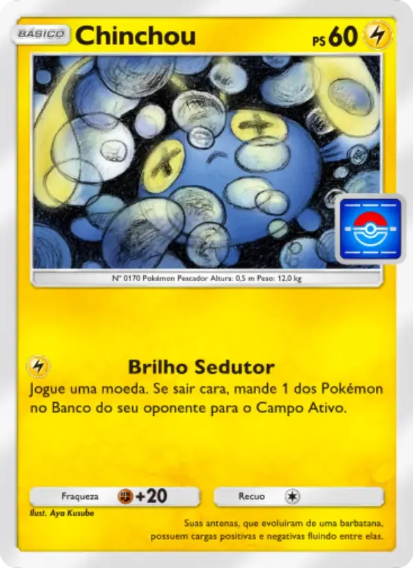Chinchou card in Portuguese