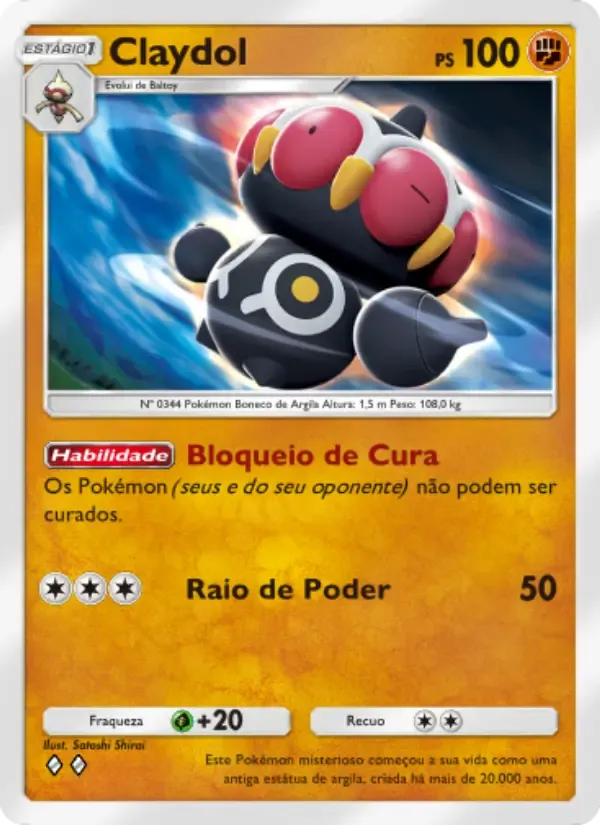 Claydol card in Portuguese