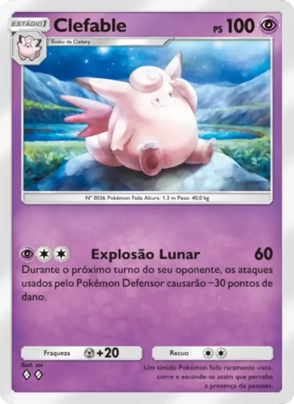Clefable card in Portuguese