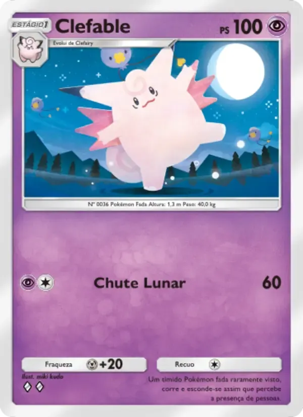 Clefable card in Portuguese