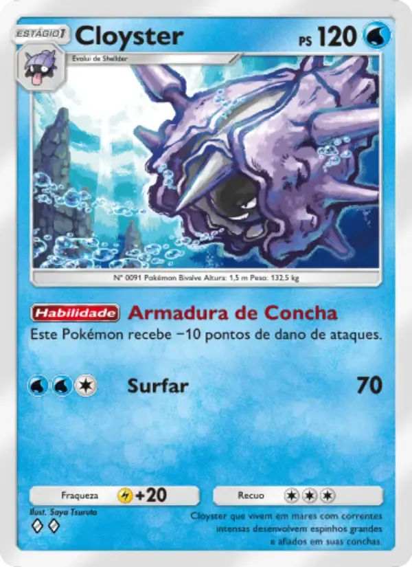 Cloyster card in Portuguese