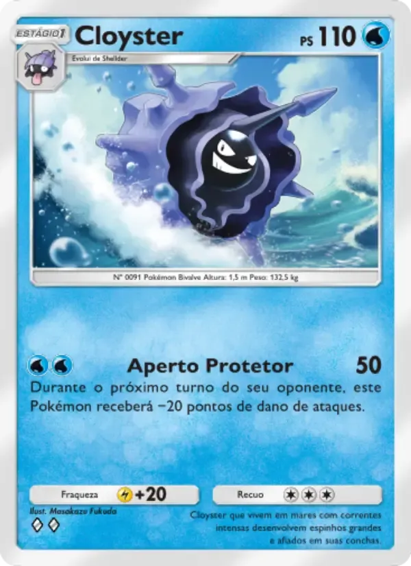 Cloyster card in Portuguese