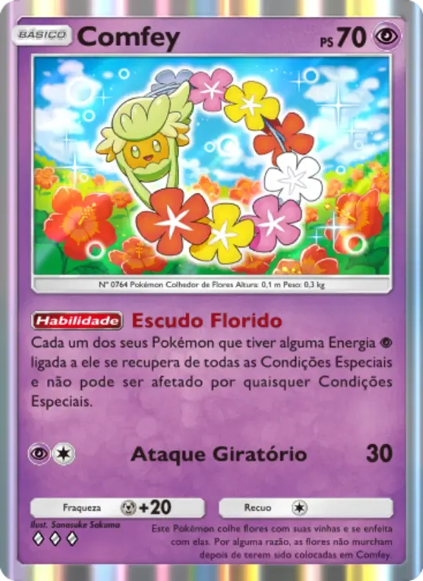 Comfey card in Portuguese