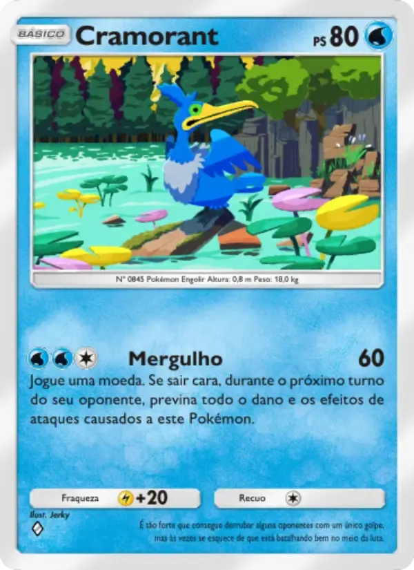 Cramorant card in Portuguese