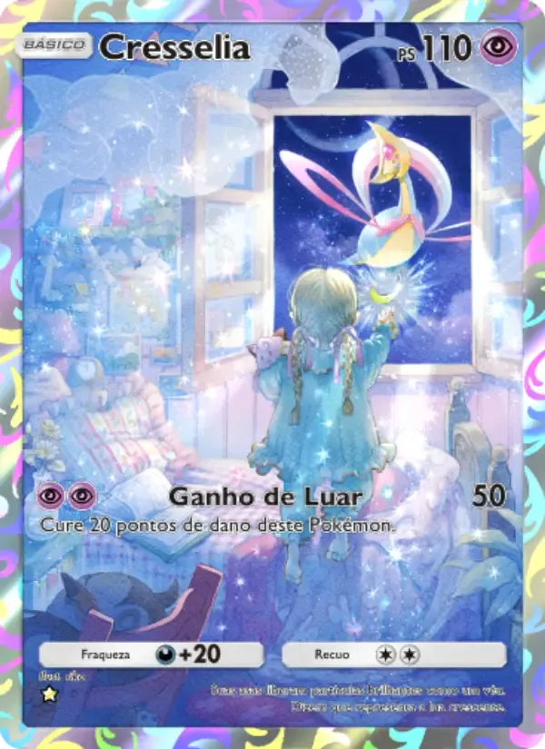Cresselia card in Portuguese