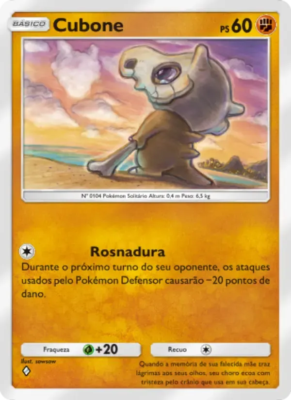 Cubone card in Portuguese