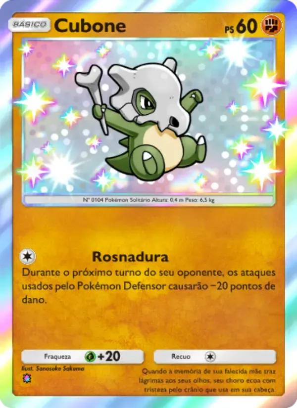Cubone card in Portuguese