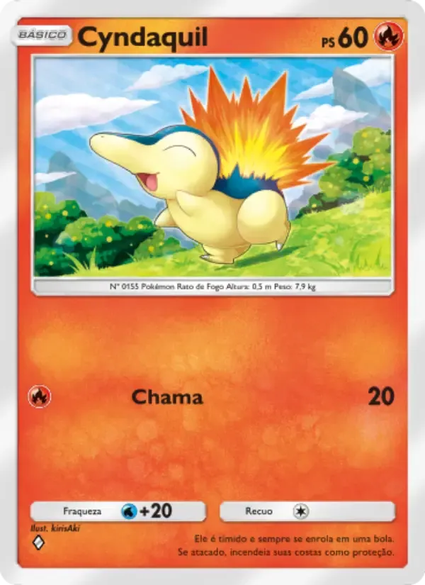 Cyndaquil card in Portuguese