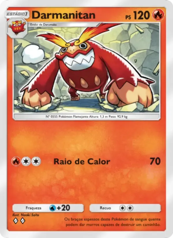 Darmanitan card in Portuguese